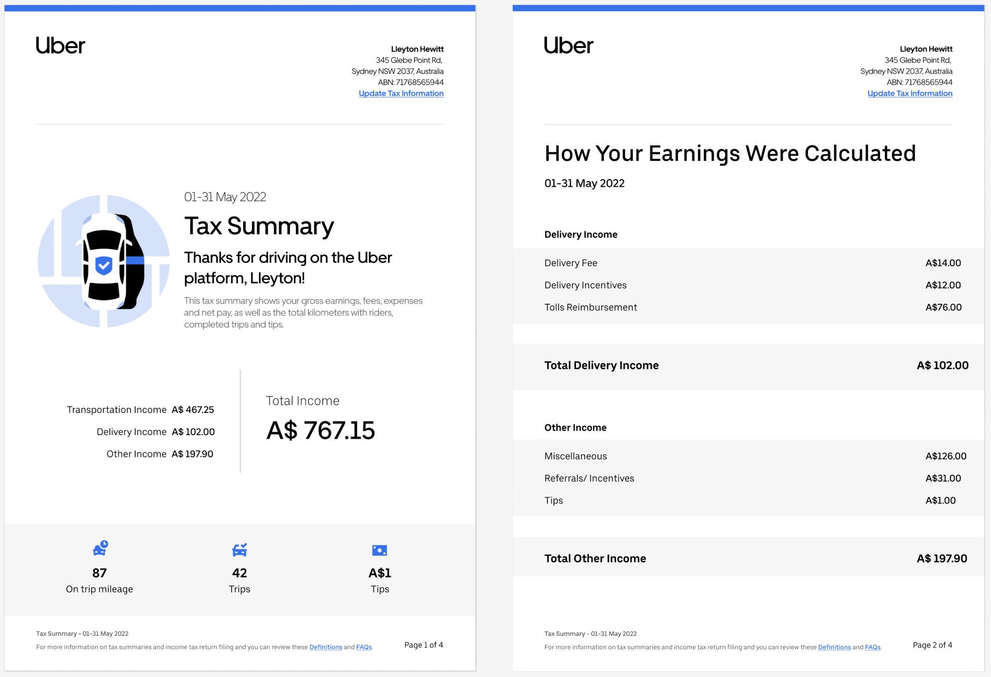 Uber tax summary pages 1-2