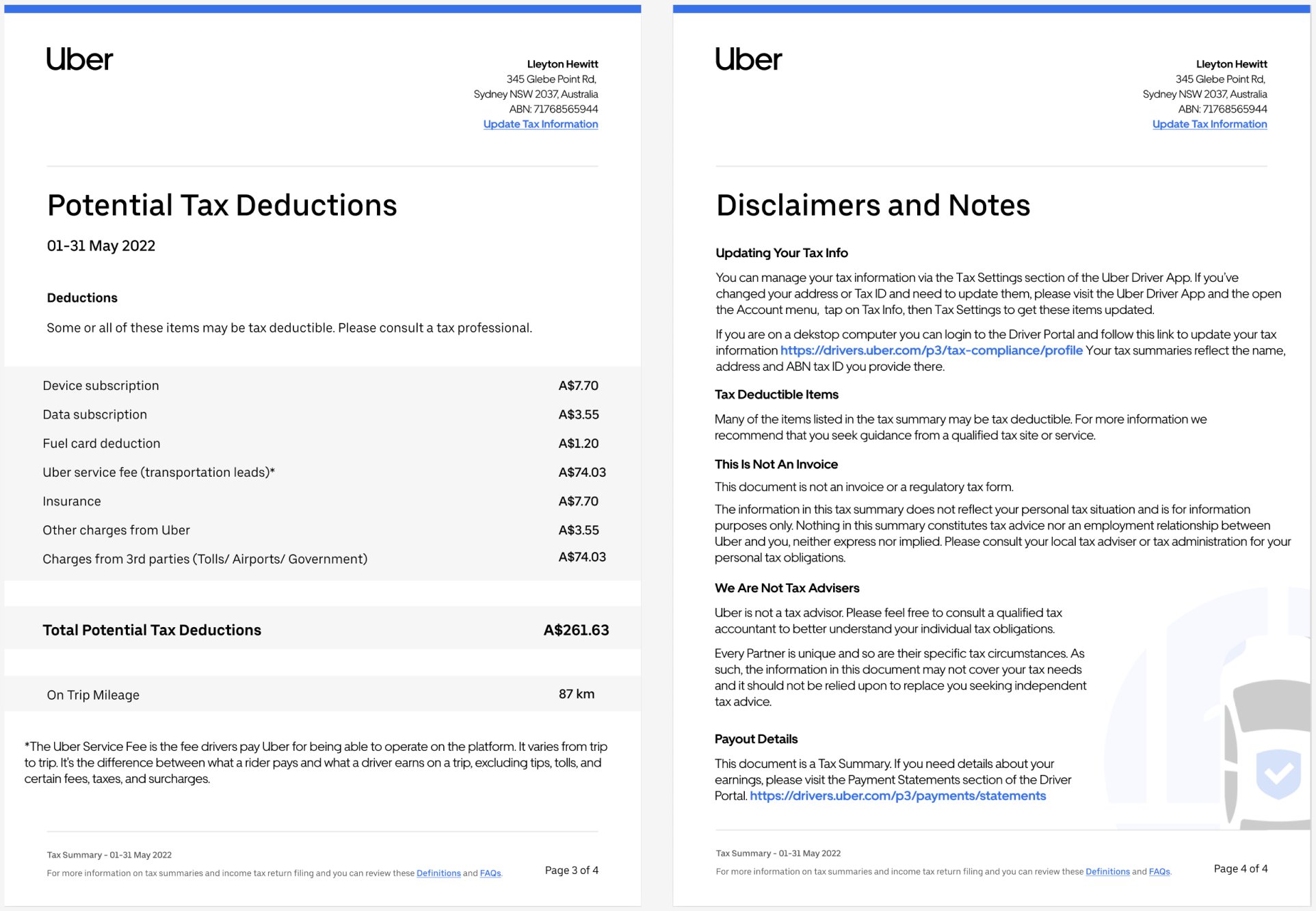 Uber tax summary pages 3-4